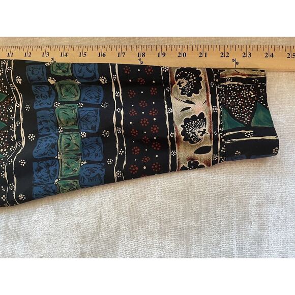 Vintage Jordan Shirt Women 20 Blue Green Tan Geometric Button Up 90s Long Sleeve - Picture 10 of 12